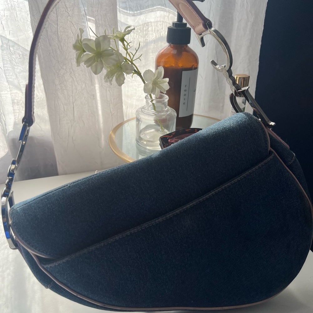 Dior Blue and Pink Saddle Bag - Picture 2 of 5